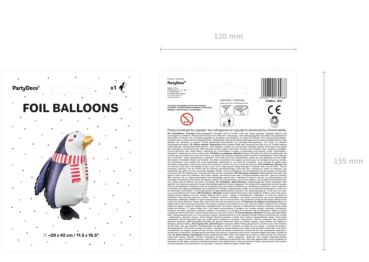 Preview: XL Walking Balloon - Pinguin  - 52cm x 45cm